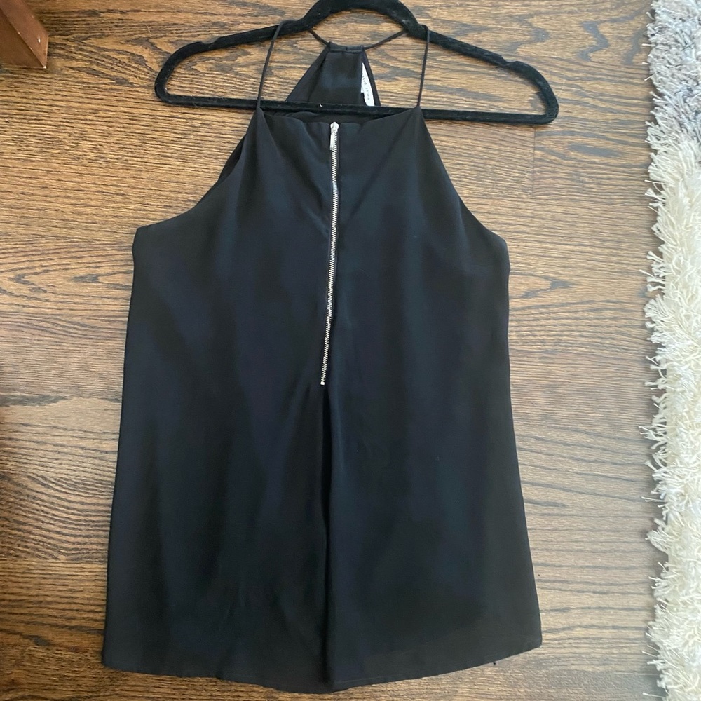 Black Naked Zebra zip tank